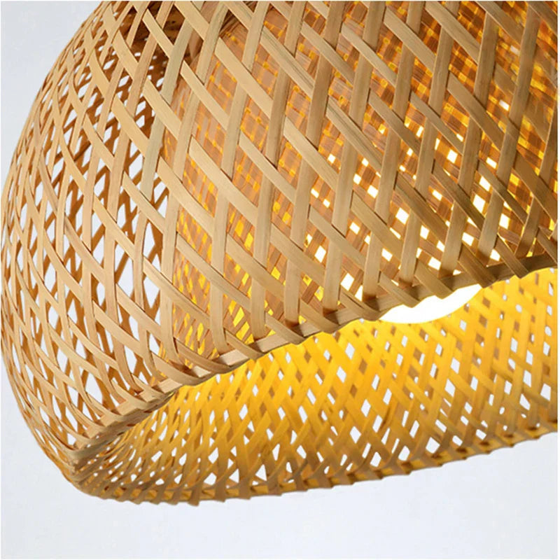 Luxora Handwoven Bamboo Pendant Light - Eco-friendly Ceiling Lamp