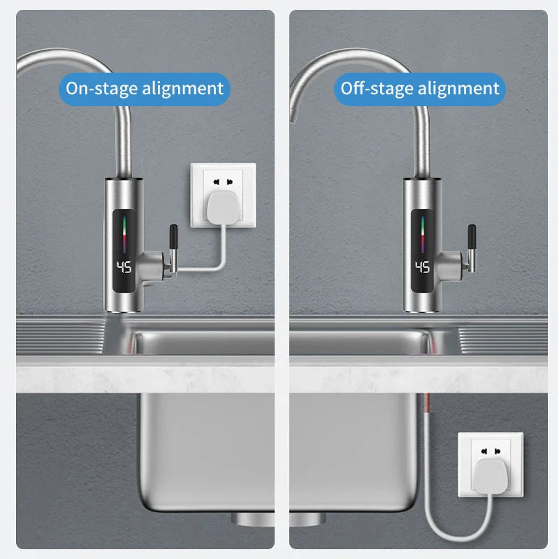 Electric Kitchen Faucet with Flow Heater 3000W Stainless Steel