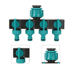 AquaSplit 4-Way Distributor | For ½", ¾", 1" Threads | Robust Design | Green-Black
