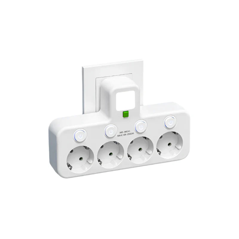 Multi-socket VOLTRIQ ProLine | 3–4 sockets + 2× USB & 1× Type-C | 2500 W | Surge protection & control switch