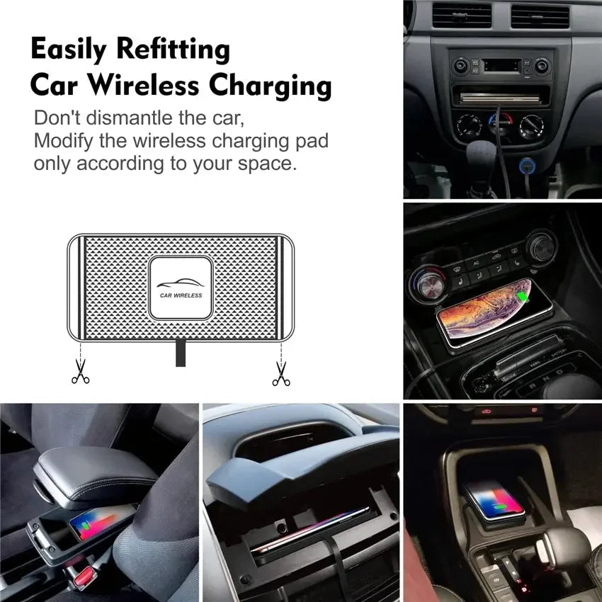 Enervia Wireless Charging Pad | 15W Fast Charging | Non-Slip & Ultra-Slim | For Car & Home