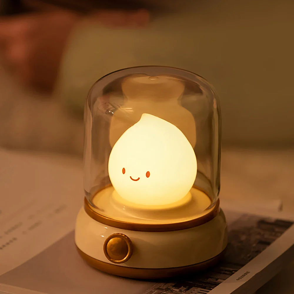 LumiFlame LED Night Light | Retro Oil Design | USB Rechargeable | Warm Mood Light