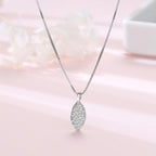 Nature Sparkle Tree Leaf Pendant Necklace
