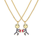 2pcs Double Love Heart Necklace