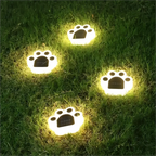 Glowing Paw LED Solar Pathway Outdoor Lights