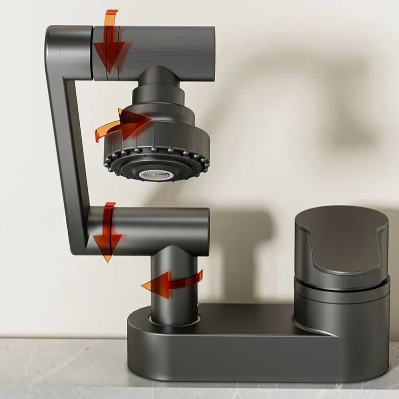 Two-Hole Bathroom Faucet with 360-Degree Swivel Spout