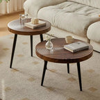 Round Wooden Coffee Table Japanese Design Tea Table Living Room