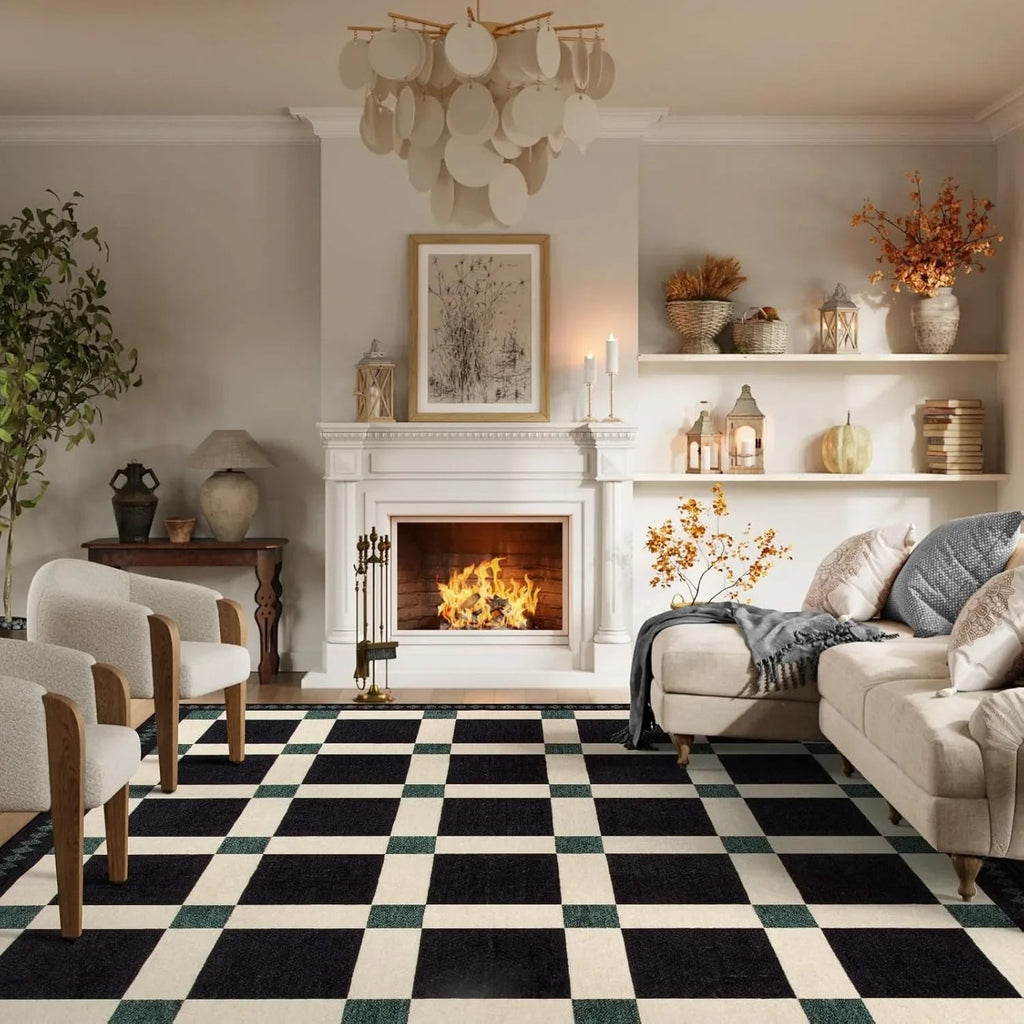 Plaid Fluffy Rug