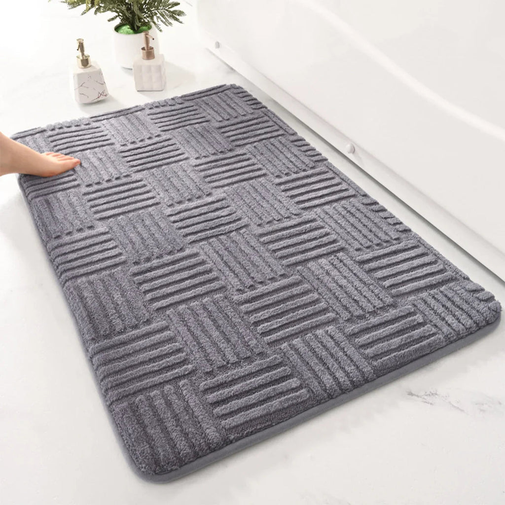 Striped Non-Slip Bath Mat, Soft and Absorbent