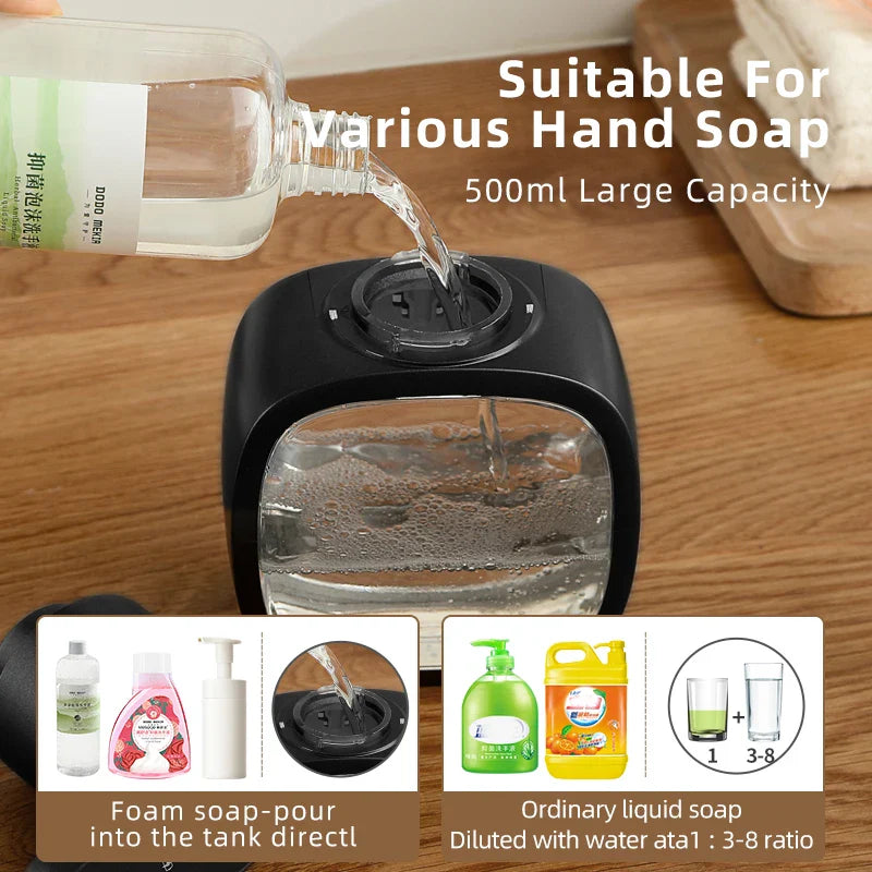 Automatic Soap Dispenser Foamello | Wall Mounted | 500 ml | Rechargeable & Touchless | Sensor Activated Foam Function