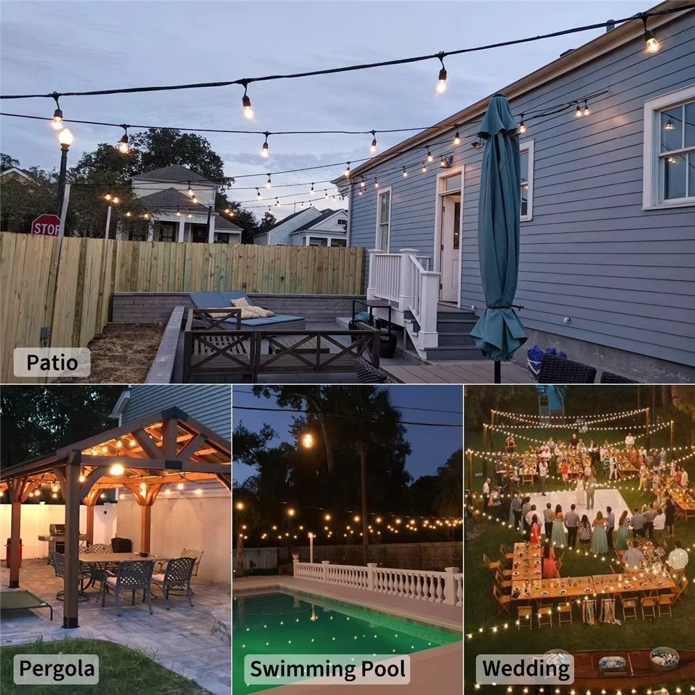 Waterproof LED Edison Outdoor String Lights for Gardens, Patios & Parties