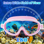 2-Pack HD Swimming Goggles with Earplugs, Wide-View Waterproof Dive Mask
