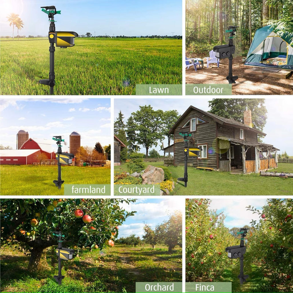 Sprinkler system for garden irrigation – Adjustable irrigation sprinkler with stand base