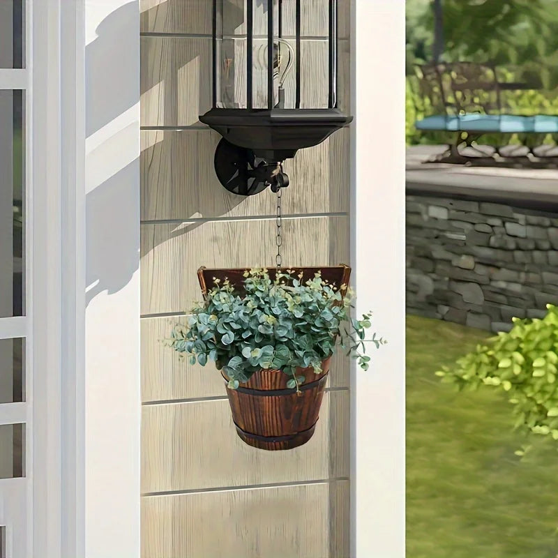 Wooden Bucket Planter in Barrel Design for Garden and Terrace – Decorative Flower Pots made of Wood