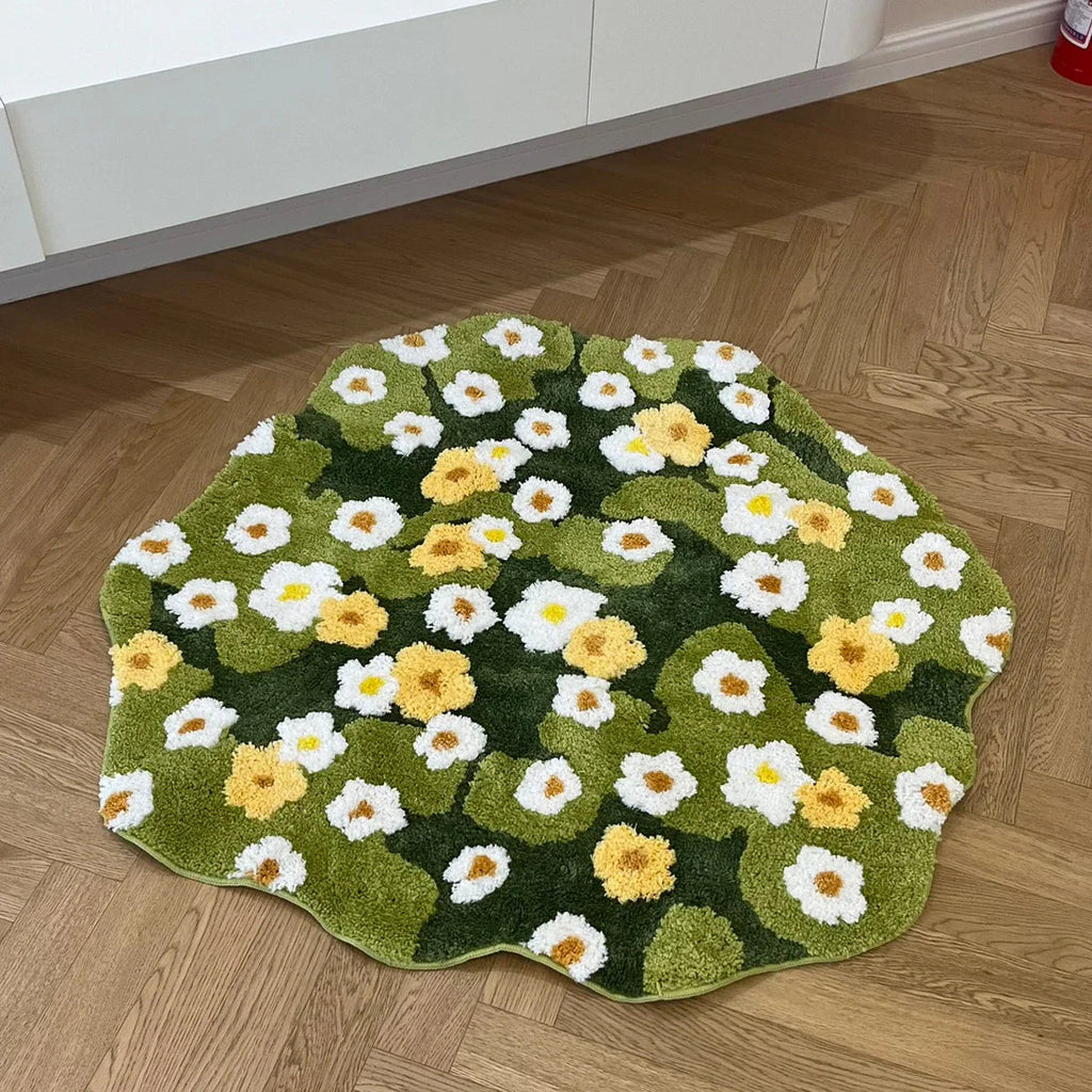 Daisy Tufting Moss Bathroom Mat