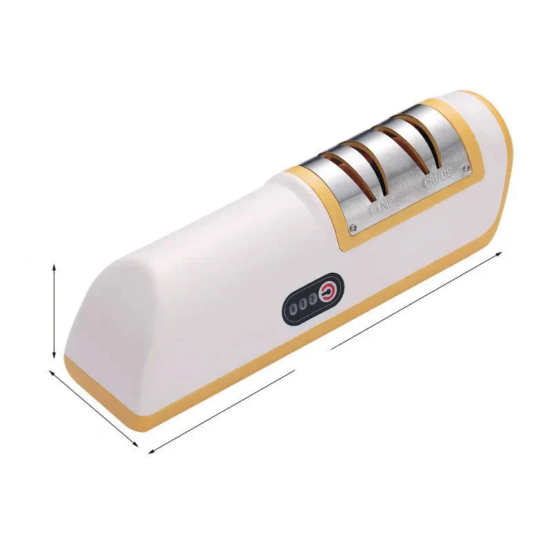 Electric knife sharpener for quick and even sharpening