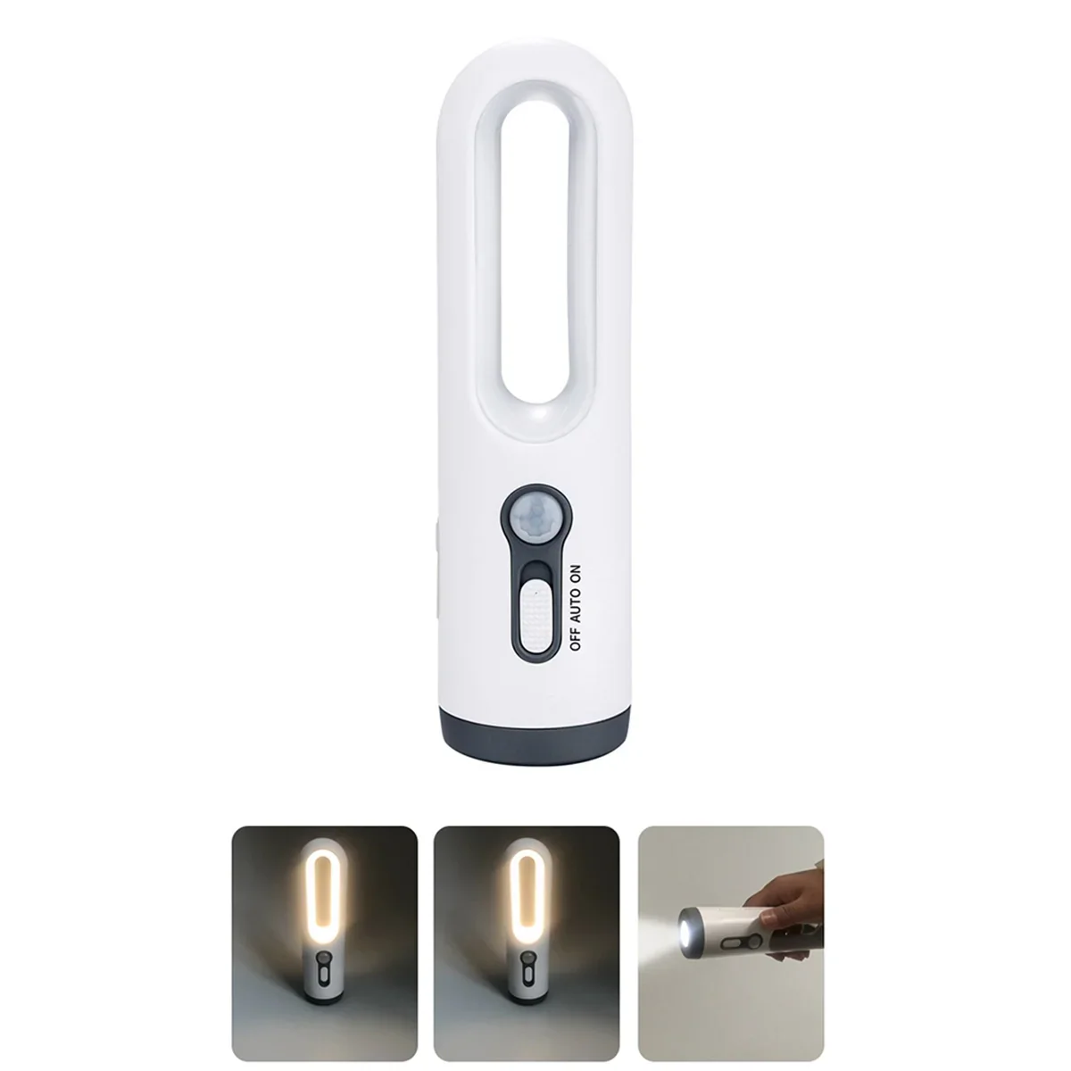 LED night light with motion sensor | 2-in-1 night light & flashlight | Rechargeable & emergency light | Twilight sensor