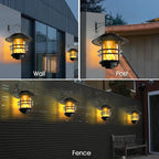 Flammora Solar Pendant Light with Flame Effect | IP65 Waterproof | Stainless Steel & Glass | For Garden, Fence & Terrace