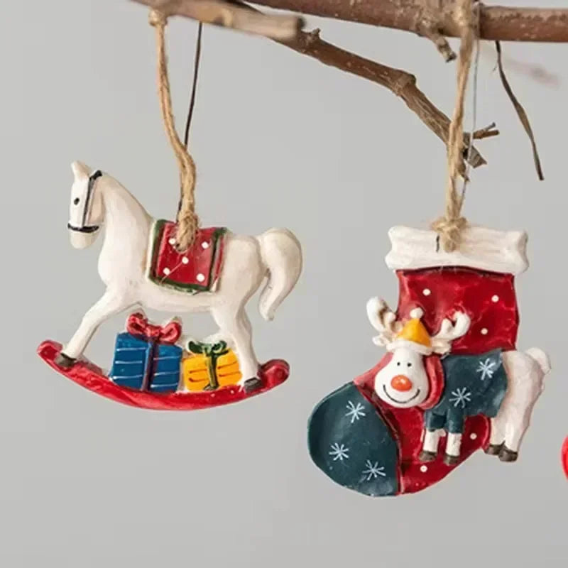 Classic Christmas decoration – Hanging Christmas stockings with moose design