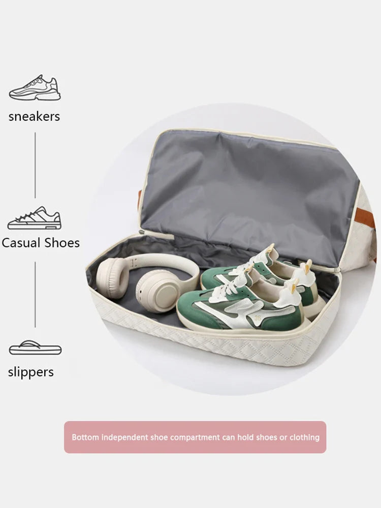 Travessia Travel Bag with Shoe Compartment | Large Capacity & Argyle Design | Nylon Weekender for Sports, Short Trips & Everyday Use