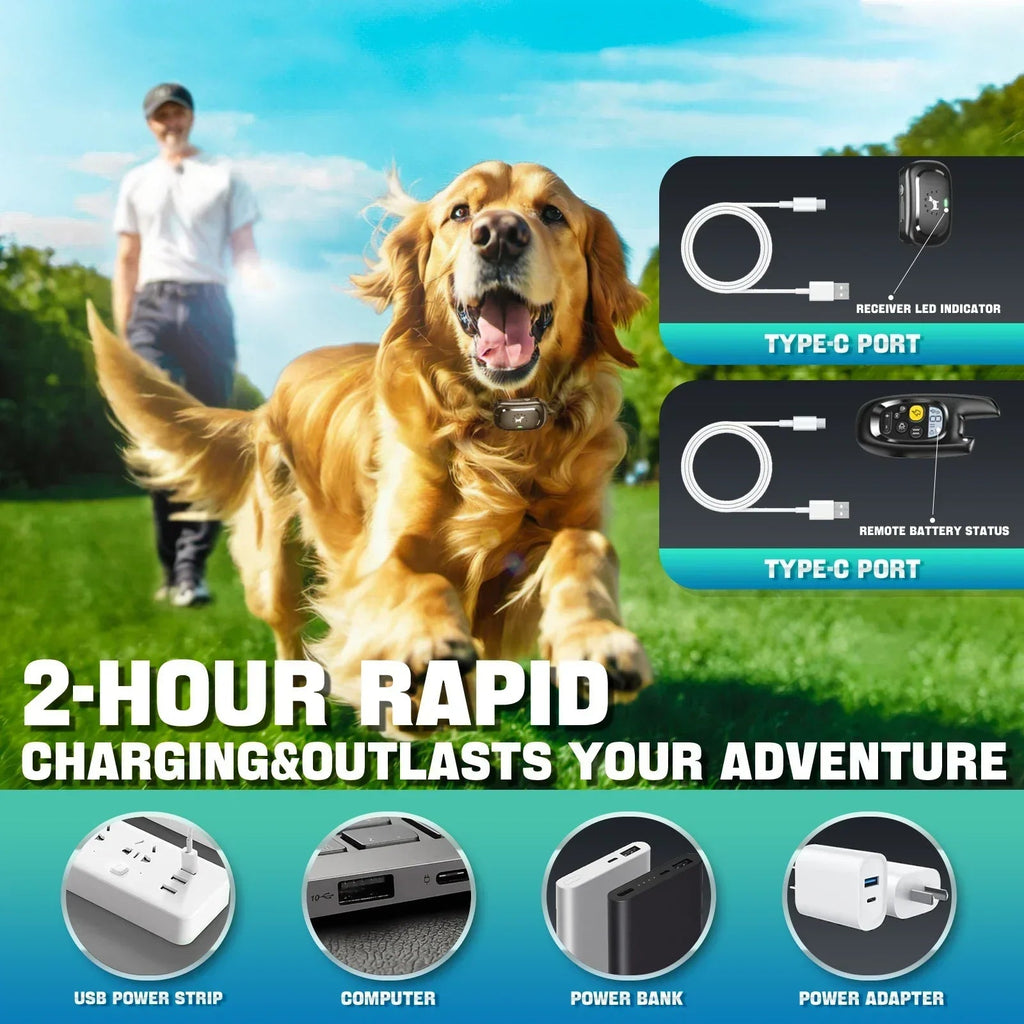 Dog Training Collar with Remote – Shock Lock, Sound & Vibration Modes, Waterproof, 1600ft Range