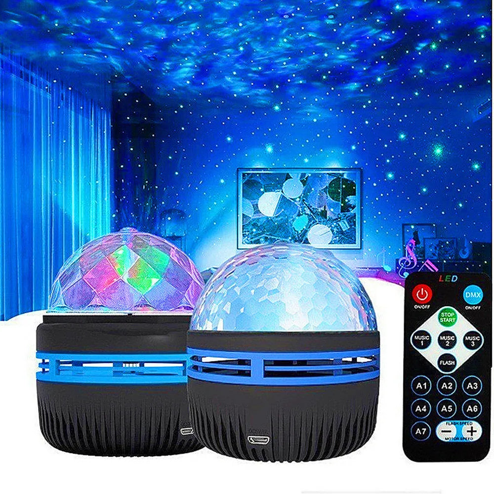 360-Degree Rotating USB Galaxy Projector with Music Sync