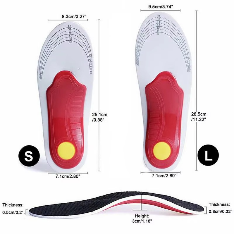 Orthopedic Insoles with Arch Support for Flat Feet and Plantar Fasciitis Relief