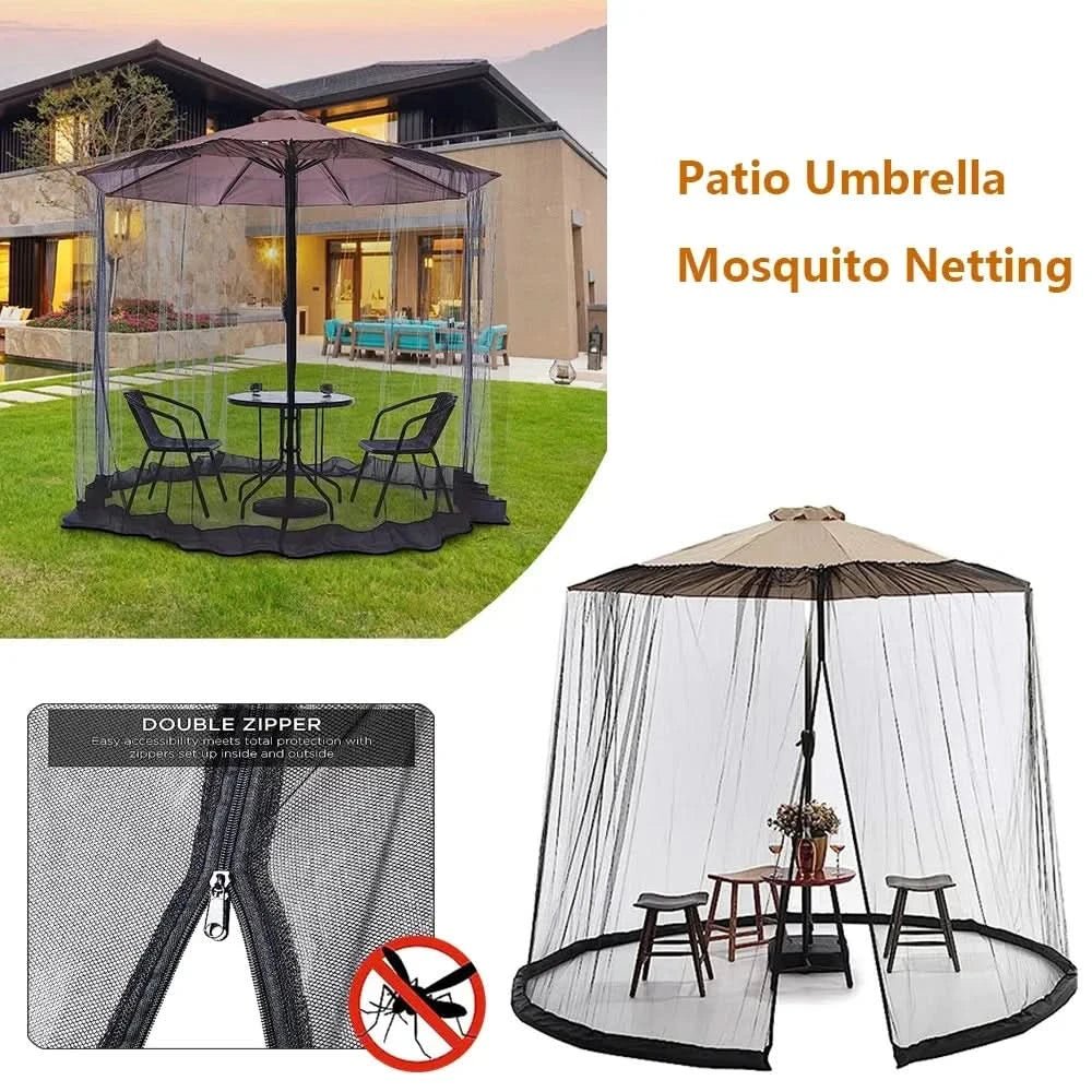 Mosquito net for parasols up to 4m with zip fastener
