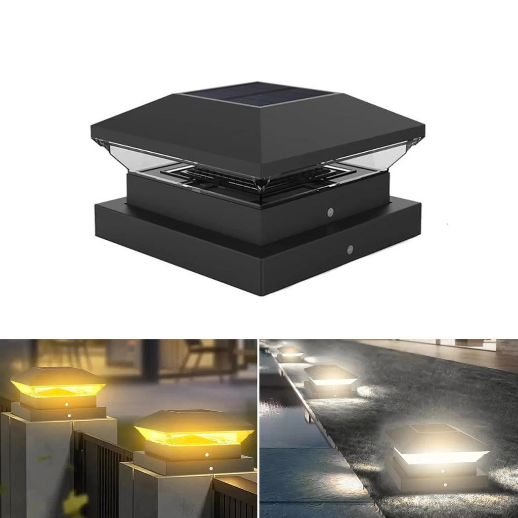 Solar-Post Light LumiColumna | Adjustable Warm & Cool White | IP65 Waterproof | For Fence, Garden & Gate Pillar
