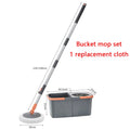 Dual chamber mop with double chamber bucket | 138 cm stainless steel handle | 360° swivel head | For tiles, wood & laminate