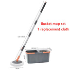 Dual chamber mop with double chamber bucket | 138 cm stainless steel handle | 360° swivel head | For tiles, wood & laminate