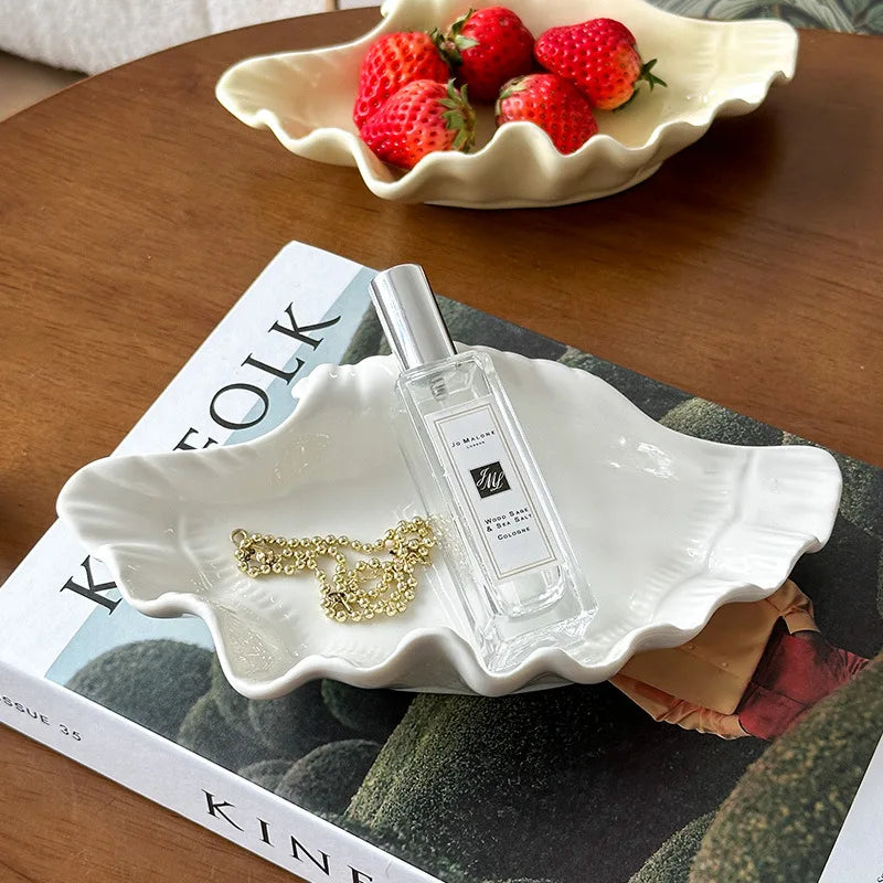 Cream Ceramic Shell Plate