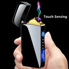 Rechargeable USB Plasma Lighter with Windproof Double Arc Flame – Stylish Metal Design for Indoor and Outdoor Use