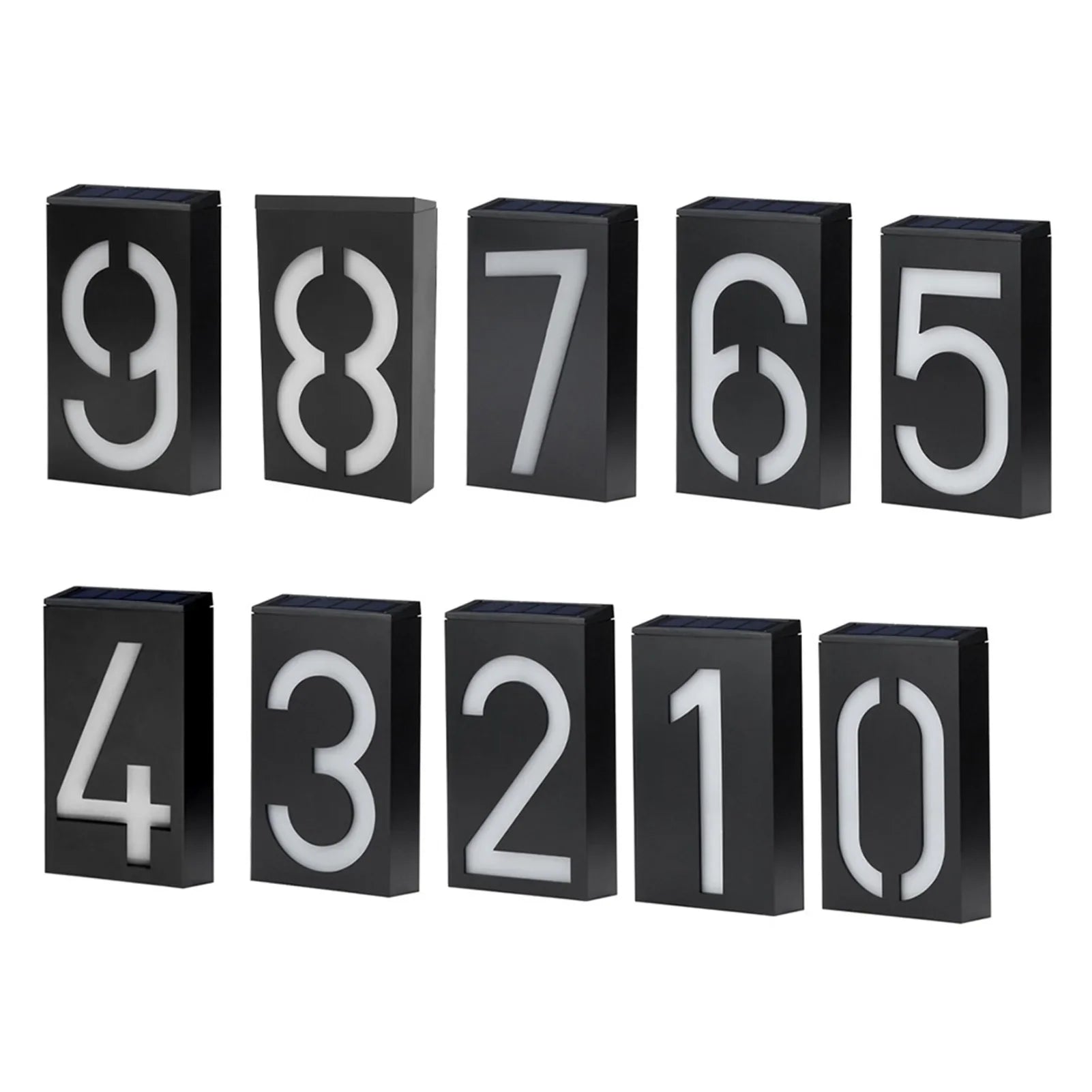 Numelux Solar House Number Light | LED Illuminated | Weatherproof IP55 | Automatic Light in Darkness