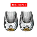 Crystal Glass Whiskey Glasses Bar Liqueur Sphere Cups Sake and Shochu Double-Walled Thick Bottoms Small Capacity Tea Cups