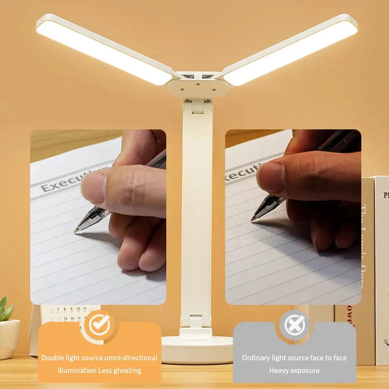 Adjustable Reading Lamp - Rechargeable Dimmable with Phone Table