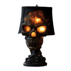 Gothic Table Lamp SkullFire | Halloween Skull Decor | LED Ambient Light | 20 x 11 x 11 cm