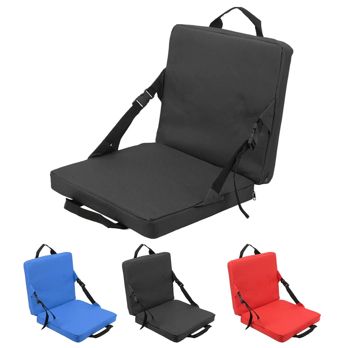 SITPURE Folding chair with backrest | Padded seat cushion | Compact & Comfortable for stadium, beach & park
