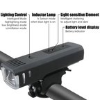 USB Rechargeable Bike Front and Rear Light Set with LED Headlamp for Night Cycling