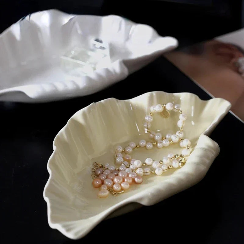 Cream Ceramic Shell Plate