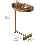 C-Shaped Mobile Side Table Ideal for Sofa or Bed