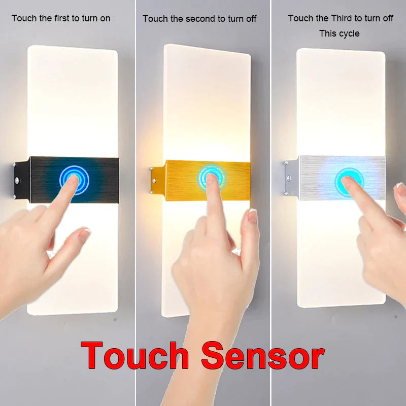 Wall light with motion sensor, drawing, aluminum, acrylic, decoration, lighting, wall light, interior, kitchen, bedroom, hallway, corridor
