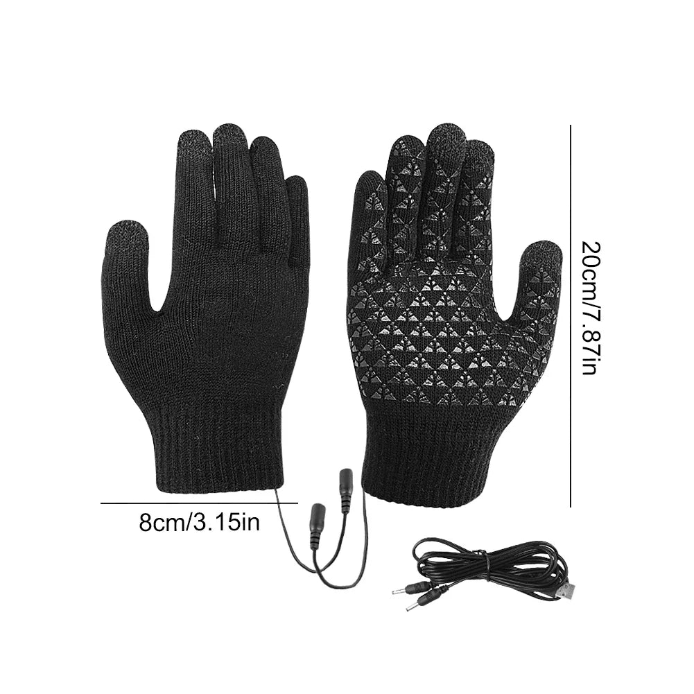 Heated Gloves FROSTIQ | USB Charging | Touchscreen & Non-Slip | Winter Thermal Gloves for Outdoor & Cycling