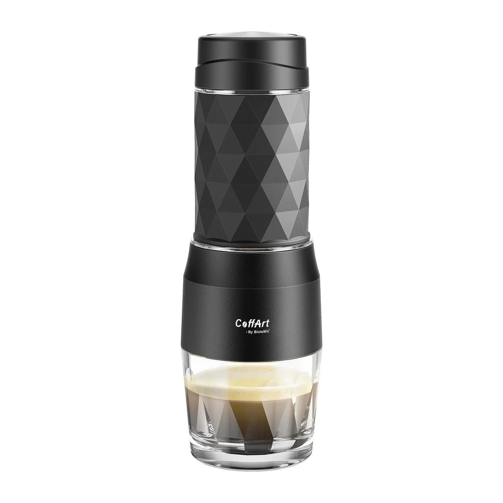 Portable Coffee Machine Espresso Machine Hand Press Capsule Ground Coffee Brewer Portable for Travel and Picnic, BioloMix