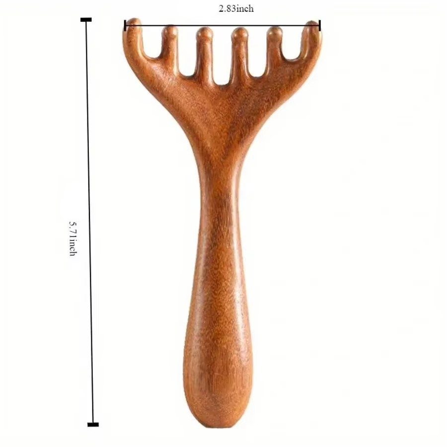 Sandalwood Antler-Shaped Gua Sha Scalp Massager