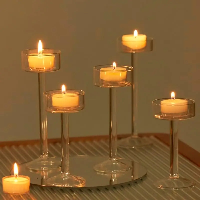 3-Piece Tealight Glass Candle Holder Set