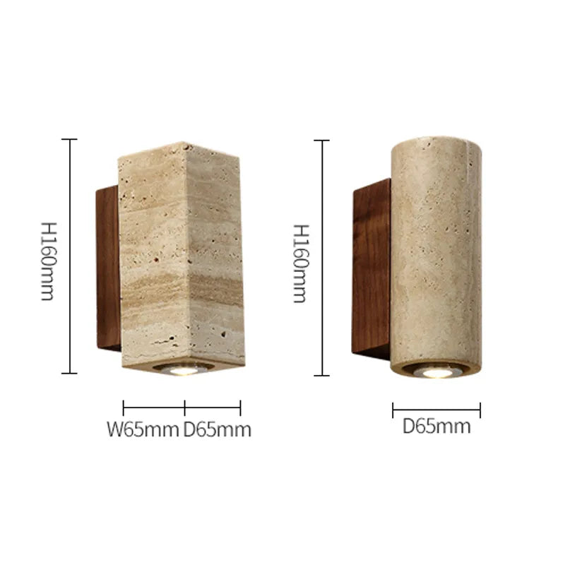 Modern Natural LED Wall Lamp made of Travertine
