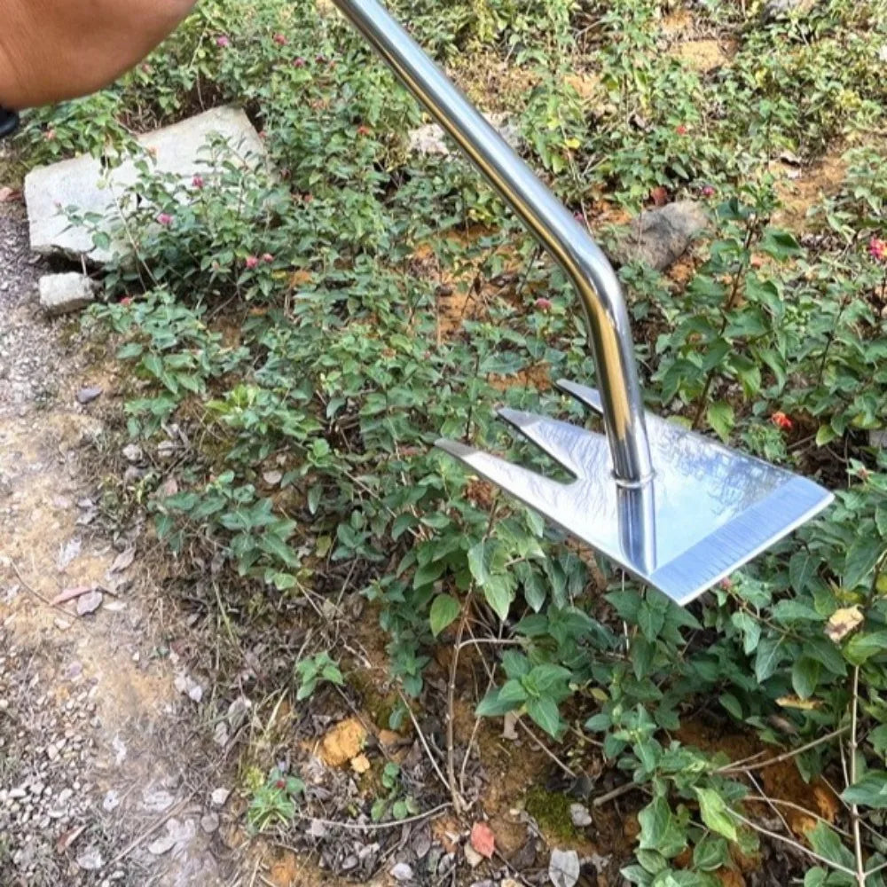 Rootix Weed Remover with 3 Tines | Stainless Steel | Ergonomic Handle | For Bed Care & Soil Loosening