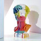 Modern David Bust Sculpture - Abstract Resin Study for Contemporary Decor