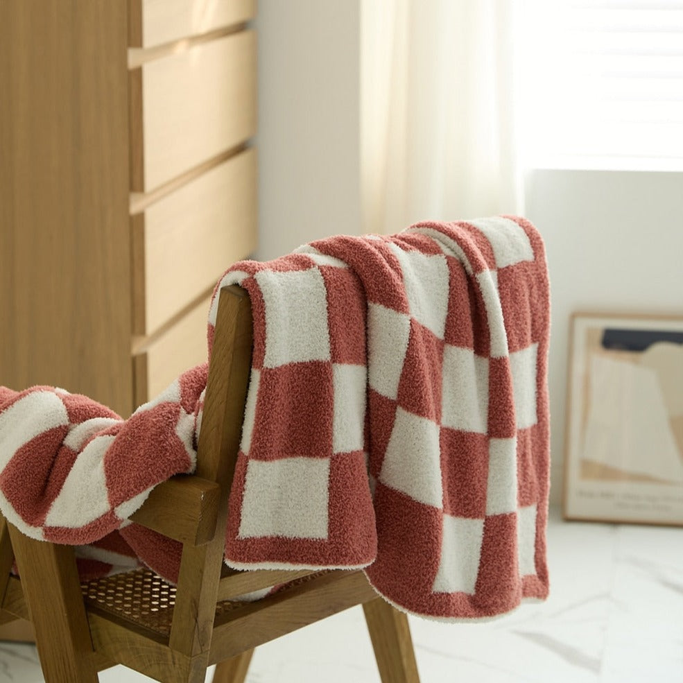 COLOURFUL CHECKERBOARD THROW
